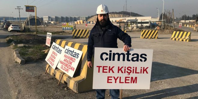 Serbest Bölge’de tek kişilik eylem