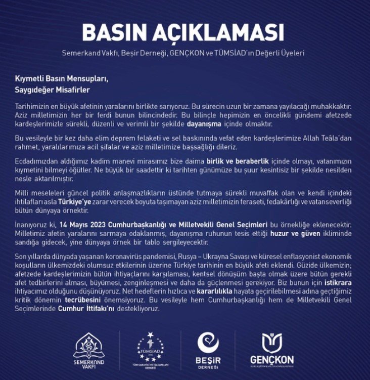 Menzil tarikatından ittifak açıklaması