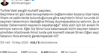 Sinan Oğan, “2. turda bedavaya destek vermeyiz” sözlerine gelen tepkilere yanıt verdi: 2. turda tabanımızı ikna etmeniz gerekmeyecek mi?