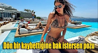 Demet Özdemir leopar bikinisiyle poz verdi