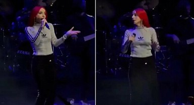 Gülşen sahneye eşofman ile çıktı