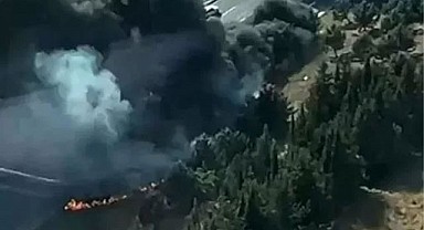 Otoyolda panik! Alevler gökyüzünü kapladı